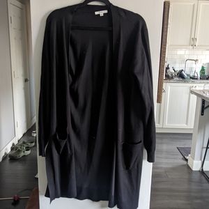Long black cardigan